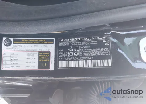 2019 Mercedes-Benz C 300 4Matic from USA, damaged, VIN 55SWF8EB0KU290843